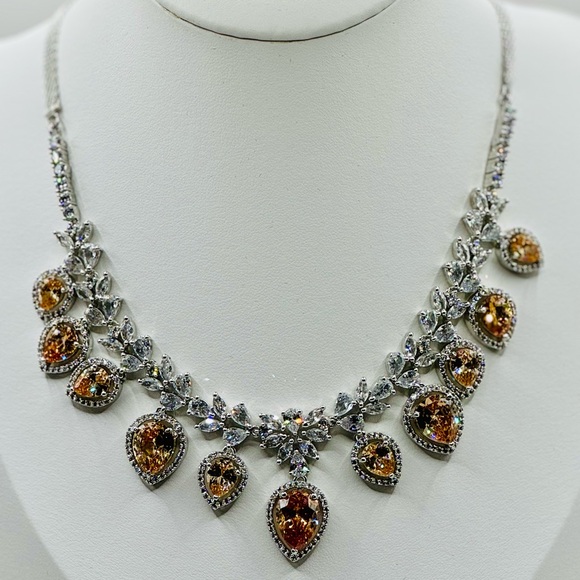 Droplet Shaped CZ Necklace - Picture 6 of 7